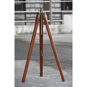 Nautical Tripod Floor Lamp Stand Wood Chrome Lamp Home and Decor Floor Lamp