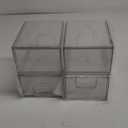 ZHIAI 4 Pack Clear Stackable Storage Drawer, Acrylic Drawer, Cosmetic Organizer, Plastic Organizer for Dresser, Under, Kitchen Cabinet, Pantry, Home Organization and Storage