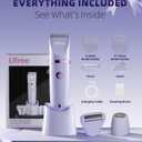 Ufree Bikini Trimmer Electric Razors for Women, Rechargeable Pubic Body Hair Trimmer Electric Shaver for Legs Body Hair, Bikini Shaver IPX7 Waterproof, Gifts for Women, Purple