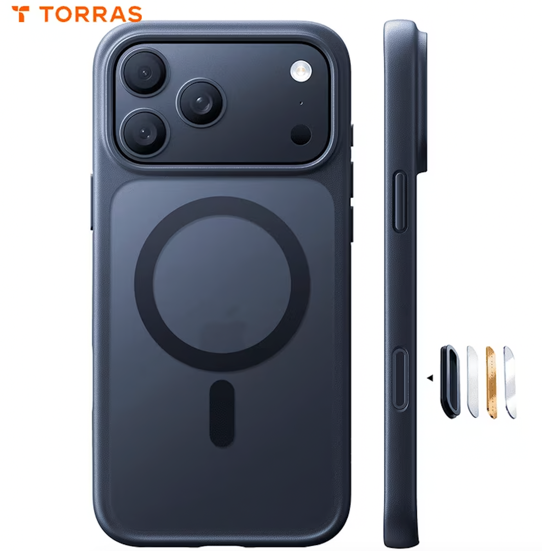 TORRAS Guardian Mag for iPhone 17 Pro Max Case, Shockproof, Military Grade Drop Protection, Compatible with MagSafe, Translucent Matte Slim Case, 6.9″, Black