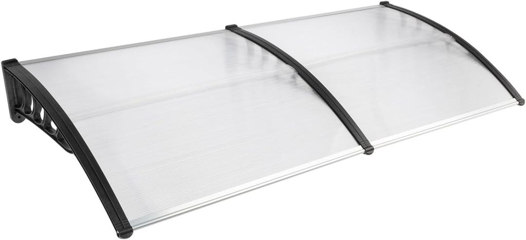 Door Awning for Outside, 80" x 38" Polycarbonate Window Entryway Canopy with ABS Brackets for Rain, Snow, Sun and UV Protection, Patio or Porch Use