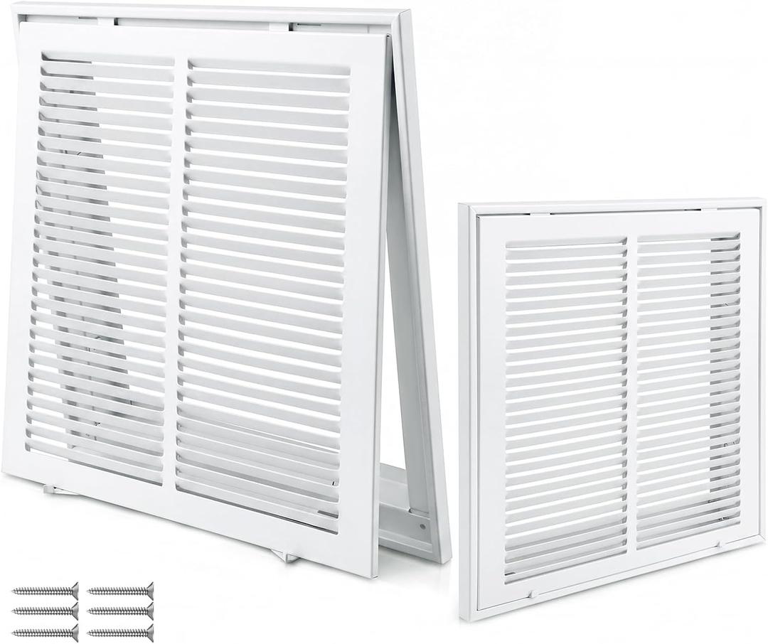 Marsui 14"W x 14"H [Duct Opening Size] 2 Pcs Steel Return Air Filter Grille