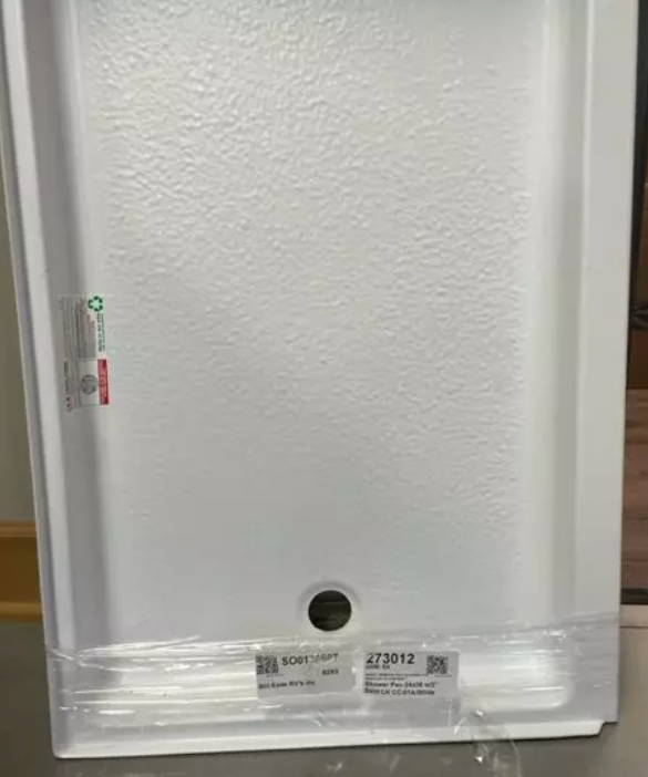 DuoForm Plastics Shower pan, White 24 x 36 shower pan with 2″ skirt