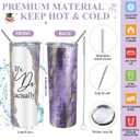 Domensi 6 Pcs It's Dr Actually Gifts for Phd Doctorate Degree Physician 20oz Marble Tumbler Makeup Bag Journal Pen Womens History Month Gift White Coat Ceremony Gifts for Nurse Teacher Doctor, Purple