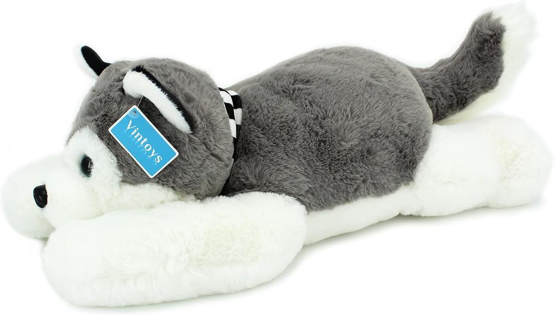 Siberian Husky with Scarf Dog Plush Stuffed Cotton Puppy Plush Animals Toy 20"