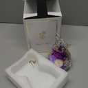 Gifts for Mom Birthday Gifts for Women Preserved Rose Forever Flower in Glass Angel Figurines Fresh Flowers for Delivery Anniversary Mothers Day Real Colorful Roses for Grandma Her Wife from Daughter (A-purple (Rose, Austin, Baby's Breath, Hydrangea))