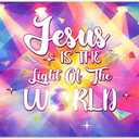 Fabric 72x43inch Glow Light Backdrop Neon Colorful Disco Religious Jesus Flashing Station Photography Background School Classroom Church Party Decorations Photo Props