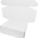 12x9x4 inches Small White Mailers Boxes Recyclable Corrugated Gift Box for Packaging Shipping Set of 10