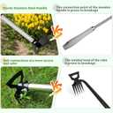 Weeding Puller Tool 8 Tooth, Manual Weed Rake Weeder Remover Tool Gardening, Dandelion Gardenia Uprooting Tool for Yard, Lawn, Patio and Garden