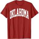 Oklahoma OK Varsity Vintage Athletic Sports Style White Text T-Shirt. Small