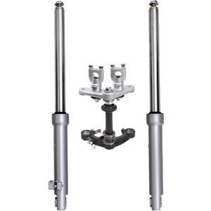 Off-Road Motorcycle Front Forks Suspension Shocks with Triple Tree Handlebar Riser Clamp Set Compatible with CRF50 XR50 CRF XR 50 Drum brake For Dirt Pit Bike