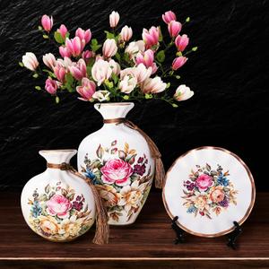 Ceramic Vase Set of 3, Handmade Decorative Home Accessories Flower Vases for Centerpieces Living Room Farmhouse Table Boho Dcor, White