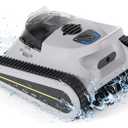 Crab Robotic Pool Vacuum, Wall-Climbing Robot, Automatic Pool Cleaner, Suitable for Walls and Floors of 1614 Square Feet Pool , Black/Grey
