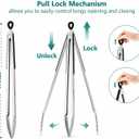 Grill Tongs, 17 Inch Extra Long BBQ Tongs, Premium Stainless Steel Metal Tongs for Cooking, Grilling, Charcoal, Barbecue/BBQ, Buffet (17", 2PCS)