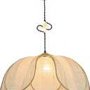 Boho Light Fixture, 24" Hand Woven Rattan Chandelier, Boho Chandelier with Brass Cat Hook for Dining Room, Living Room, Kitchen, Bedroom and Restaurant