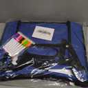 2Pcs Kids Travel Tray, Kids Travel Trays for Car Seat, Road Trip Essentials for Toddler, Carseat Lap Tray with Dry Erase Board & Storage Organizer for Road Trip Activities for Kid, Blue