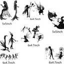 CYFUN DESIGN 6pcs Stamps Jungle Fairy Girl Mermaid Forest Cabin Clear Stamps for Card Making Scrapbooking Paper Crafts Handmade Embossing Stencil Photo Album Decor Template DIY Seal