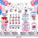 192Pcs Ice Cream Drip Baseball Birthday Party Decoration,Serve 24
Includes Plates Napkins Cups Banner Balloons Tablecloth Cake Topper for Team Gift Sport Birthday Camping Baby Shower Party
