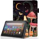 Universal 10 10.1 Inch Android Tablet Case,Slim Folding Stand Cover for All 9"-10.5" Touchscreen Tablet Case with Stylus Pen Holder,Mushroom