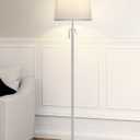 Floor Lamp for Living Room,Adjustable Height Standing Lamp,Dimmable Modern Floor Lamps for Bedroom Office Tall Floor Lights with Pull Chain Bulb Included-Silver Gray Shade