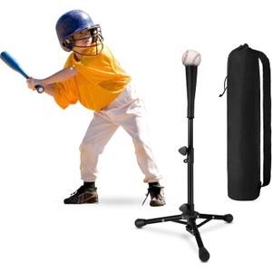 Baseball Tee For Kids, Easy Adjustable Batting Tee From 20.85 to 31.30 Inches. Foldable and Stable Baseball Tees for Hitting with Portable Bag. Softball Tee for Children Aged 3-10 Baseball Training.