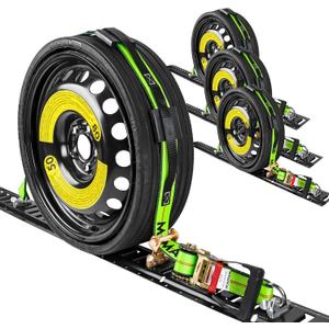 2" x 10'Wheel Straps with E-Track Fitting,4Pack,Car Hauler Strap