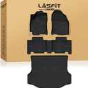 LASFIT Floor Mats&Trunk Mat for Toyota RAV4 2013-2018 (Not Fit Hybrid) All Weather TPE Custom Fit Floor Liner for Toyota RAV 4 LE/XLE/SE/Limited/Platinum/Adventure Front and Rear 2 Row Car Mats,Black