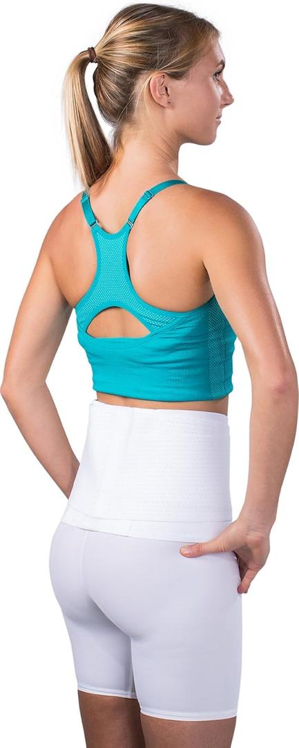Saunders S'port All Back Support with White Compression Shorts: Women's, Medium (Waist: 29" - 31")