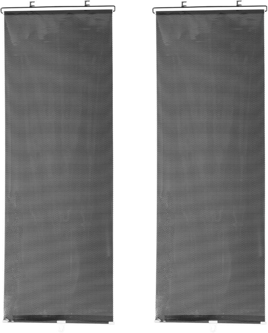 Amosfun 2pcs Blackout Curtains Car Window Sun Shade Retractable Windshield Sun Shade Side Window Blocks Sun Blinds PVC 16 x 49 Inch