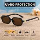 Retro Rectangular Sunglasses for Women Trendy Funny Vintage Fashion Narrow Small 90s Sunnies(3 Pack)