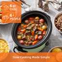 6 Quart Slow Cooker with Locking Lid, Includes 5 Liners, Serves 6-8