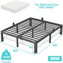 Firpeesy 14 Inch Queen Size Bed Frame, Sturdiness Metal Queen Platform Bed Frame with Storage, No Box Spring Needed, Noiseless, Ease of Assembly