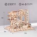 ROKR Marble Run 3D Wooden Puzzles Model Building Kits for Adults - Educational Project Brain Teaser, DIY Crafts for Adults & Kids (Fortress)