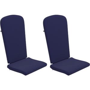 Flash Furniture Charlestown Set of 2 Adirondack Chair Cushions - Blue Fabric Cushions - 2" Thick Padding - Indoor/Outdoor - Patio Chair Replacement Cushions