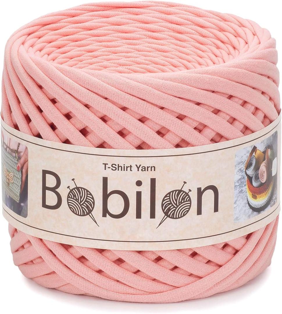 T-Shirt Yarn Fettuccini Zpagetti Style, 7-9 mm Yarn for Crocheting, Knitting, Macrame, Ribbon Cotton Fabric, Marshmallow