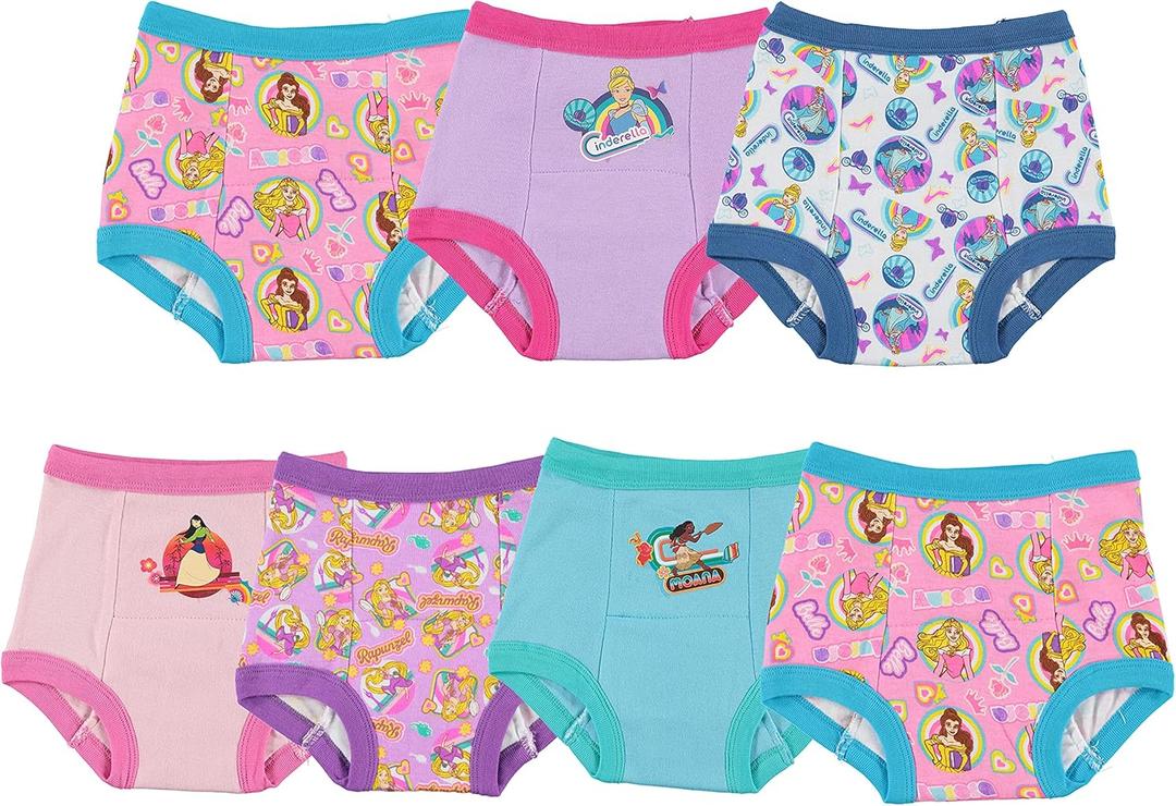 Disney Girls' Toddler Princess Potty Training Pants Multipack, PrinTraining7pk, 4T