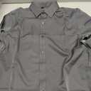 J.VER Boy's Long Sleeve Dress Shirts Solid Stretch Wrinkle-Free Shirt Kids Casual Button Down Shirts School Uniform (Gray)10-11Y