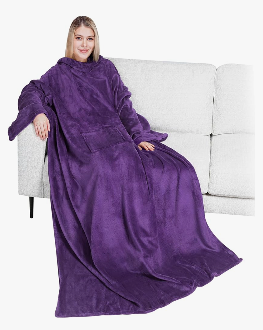 PAVILIA Wearable Blanket with Sleeves for Adult Women Men, Cozy Fleece Warm Wrap Throw with Arms, Gifts for Christmas, Wife