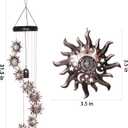 8 LED Solar Upgarde Sun Moon Star Wind Chimes Outdoor,Mom Gifts for Mothers Day Grandma Gift Sun Wind Chimes for Outside,Hanging Lights Warm LED,Outdoor Sun Decor,Gifts for Wife