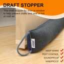 TORRAMI 36" Door Draft Stopper Under Bottom Insulation Noise Air Stopper 2.1LB,Draft Stopper Guard Seal for Doors and Windows - Dark Blue