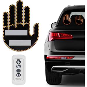 Car Finger Light with Remote Control, Funny LED Gesture Hand Lighting with 3 Modes, Window Sign Light Warning Reminder for Women and Men, Cool Car Gadgets Truck Accessories