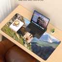 XL Gaming Mouse Pad, 31.5x15.7'' Large Desk Mat with Anti-Slip Rubber Base & Stitched Edges for Gaming, Office, Home, Oil-Painted