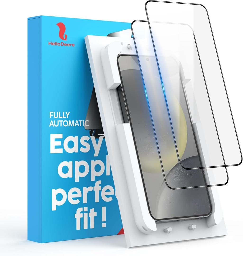 Compatible with Samsung Galaxy S25 Screen Protector Clear,[100% Fingerprint Unlock][Shatterproof][Anti-Reflection & Anti-Fingerprint] 3D Full Coverage 9H Protector,Easy Installation,2 Pack