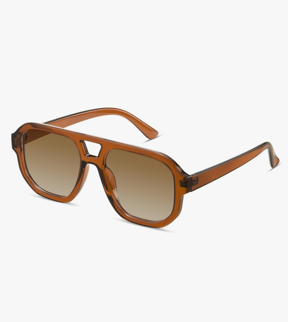 livho Trendy Polarized Square Aviator Sunglasses Women Men Square Eyewear Frame, Retro Sun Glasses for Women Men 2025 Shades