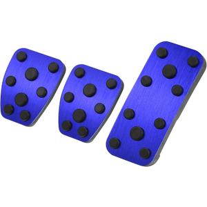 X AUTOHAUX Anti Slip Aluminum Alloy Car Foot Pedal Pads Accelerator Gas Brake Clutch Pedal Cover Kit for Subaru Impreza GE GH GR GV Forester SG SH SJ Blue