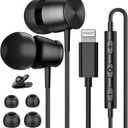 Lightning Headphones for iPhone 13 14 12 Pro Max MFi Certified Lightning Earbuds with Mic Noise Isolation Stereo Bass in-Ear Headphones Lightning Connector Wired Earphones for iPhone 11 XR SE