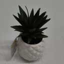 White Porcelain Pineapple Ananas Faux Plant Potted Artificial Succulent 7.8" Home Office Bathroom Tabletop Shelf Kitchen Decoration