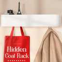 OLEEK Wall Mounted Coat Rack with Shelf - Wall entryway Shelf with Hooks - entryway Hooks - Modern Coat Rack - Wooden Mount for Home Decor - Jacket Hanger (White-0)