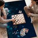 Board Game Mat for Table 31 x 55 Inches, Waterproof Neoprene Gaming Playmat for Mahjong, Poker, Board Games, Card Games, Tile Games, Dominoes & RPG–Large Portable Table Cover (Starry Sky)
