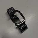 Stainless Steel Watch Band with Case Compatible with Apple Watch Series SE 3 2 1/6 5 4 (44mm), Series 3 2 1 (42mm), Metal Protective Bumper Rugged Cover for iWatch Bands Men (Black)